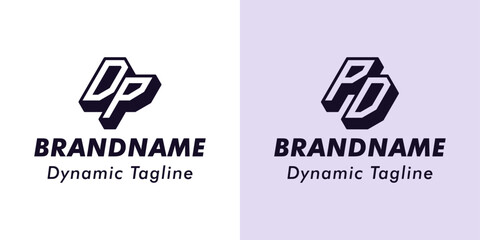 Letters DP and PD 3D Monogram Logo, Suitable for business with DP or PD initials