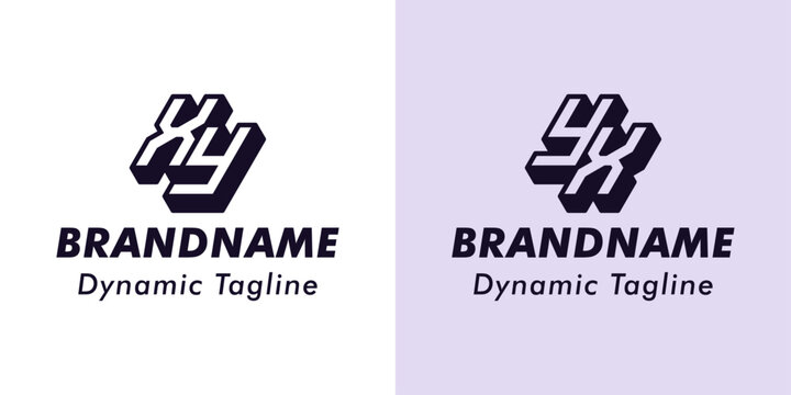 Letters XY and YX 3D Monogram Logo, Suitable for business with XY or YX initials