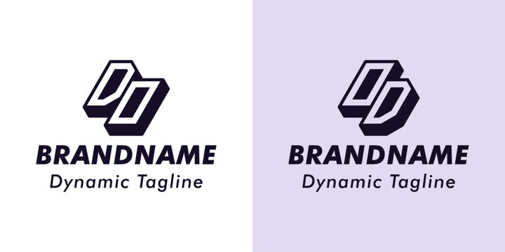 Letters DO and OD 3D Monogram Logo, Suitable for business with DO or OD initials