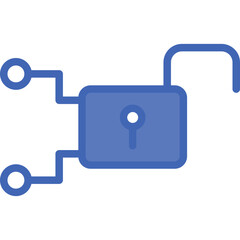 Unlock Vector Line Filled Blue Icon