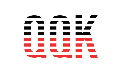 QQK three initial letter iconic line negative space minimal logo design vector template. monogram, abstract, wordmark, business, typography, minimalist, brand, company, flat, modern, unique, simple