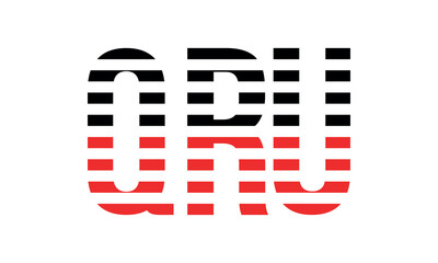 QRU three initial letter iconic line negative space minimal logo design vector template. monogram, abstract, wordmark, business, typography, minimalist, brand, company, flat, modern, unique, simple