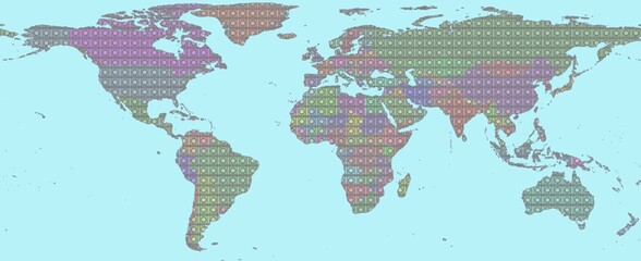 map of the world with harlequin bubbles