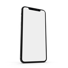 Realistic 3D smartphone mockup AD. Cellphone frame with blank display,  Modern smartphone, Mobile phone frame less blank screen, Template for infographics or presentation UI design interface