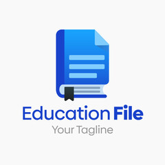 Vector Illustration for Education File Logo: A Design Template Merging Concepts of a Book and File Shape