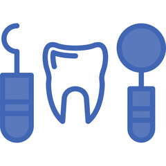 Tooth Vector Line Filled Blue Icon