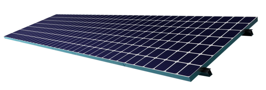solar panel on stand, isolated	
