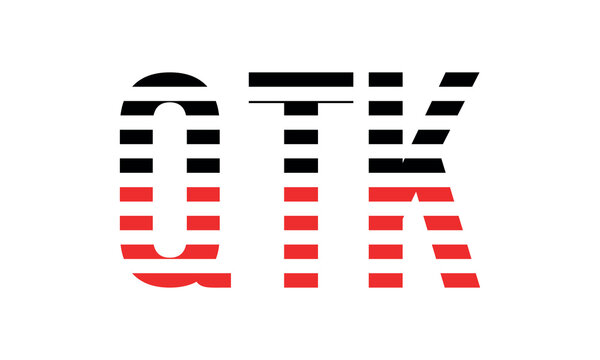 QTK three initial letter iconic line negative space minimal logo design vector template. monogram, abstract, wordmark, business, typography, minimalist, brand, company, flat, modern, unique, simple