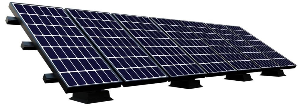solar panel on stand, isolated	