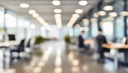 Business office with blurred people casual wear, with blurred bokeh background