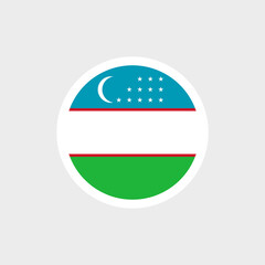 Flag of Uzbekistan. Uzbek flag with crescent and stars. State symbol of the Republic of Uzbekistan.