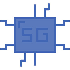 Obraz premium 5G-11 Vector Line Filled Blue Icon