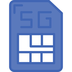 5G-14 Vector Line Filled Blue Icon