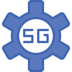 5G-44 Vector Line Filled Blue Icon