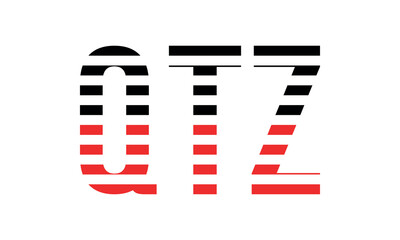 QTZ three initial letter iconic line negative space minimal logo design vector template. monogram, abstract, wordmark, business, typography, minimalist, brand, company, flat, modern, unique, simple