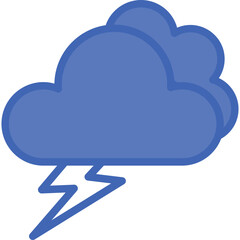 Storm Vector Line Filled Blue Icon