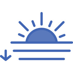 Obraz premium Sunsets Vector Line Filled Blue Icon
