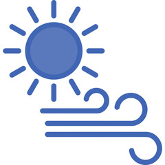 Windy Vector Line Filled Blue Icon
