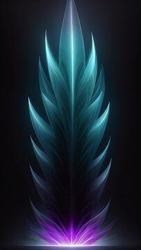 Blue Magic feather icon isolated on blue background. 4K Video motion graphic animation.