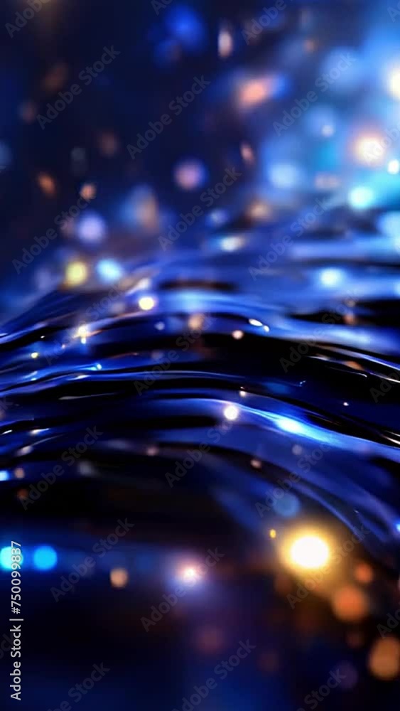 Poster blue abstract background with shining stars lights. the endless whirling of lights in outer space.