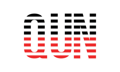 QUN three initial letter iconic line negative space minimal logo design vector template. monogram, abstract, wordmark, business, typography, minimalist, brand, company, flat, modern, unique, simple