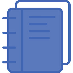 Notebook Vector Line Filled Blue Icon