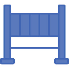 Crib Vector Line Filled Blue Icon