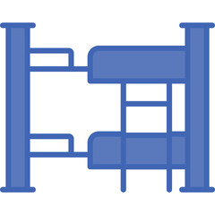 Bunk Bed Vector Line Filled Blue Icon