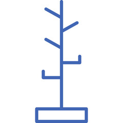 Hat Stand Vector Line Filled Blue Icon