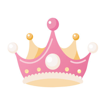 beautiful pink queen princess crown with peals