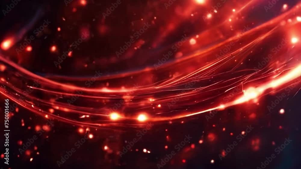 Aufkleber red abstract background with shining stars lights. the endless whirling of lights in outer space.