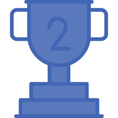 Trophy Vector Line Filled Blue Icon