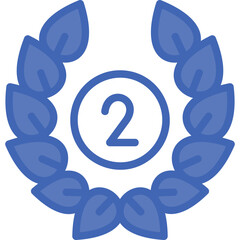 Laurel Wreath Vector Line Filled Blue Icon
