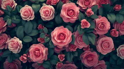 Fototapeta premium Beautiful rose flower pattern little floral