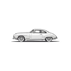 Fototapeta premium vintage classic car silhouette. retro car drawing. Vector illustration. editable file format. old style car logo