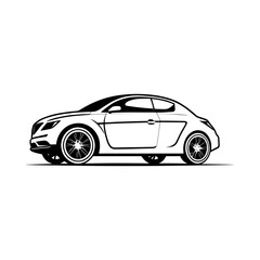 vintage classic car silhouette. retro car drawing. Vector illustration. editable file format. old style car logo