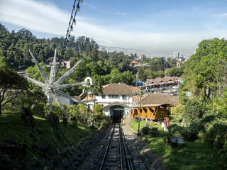 Cog railway to the top of Montserrat in Bogotá. Colombia