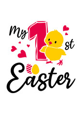 My first Easter. Cute design with baby chick
