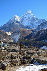 Mt. Ama Dablam and village 