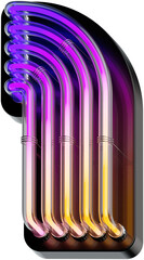 3d rendered bold number 1 made of colorful gradient glowing neon tubes