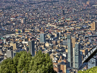 Fototapeta na wymiar Aerial view of Bogotá from Montserrat Bogotá. Colombia