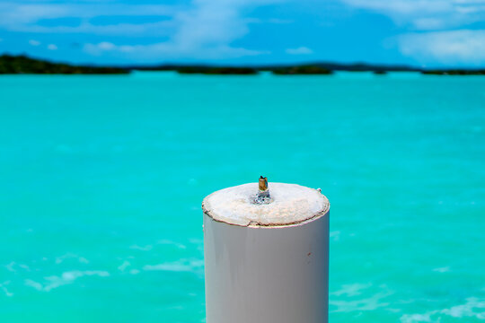 beach pillar in water
