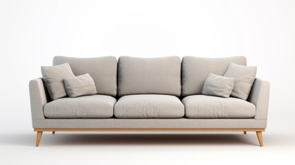 Modern Leather Sofa on White Background
