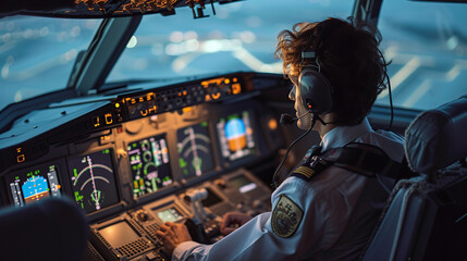 the pilot at the controls of the aircraft