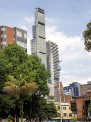 Modern construction of high-rise buildings in Bogotá. Colombia