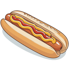 Illustrated Hotdog | Perfect for menu card of fastfood restaurant or food-truck advertical