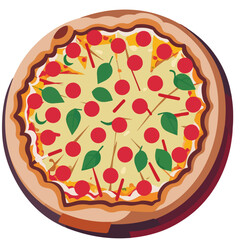 Illustrated Italien Pizza | Perfect for menu card of fastfood restaurant or food-truck advertical