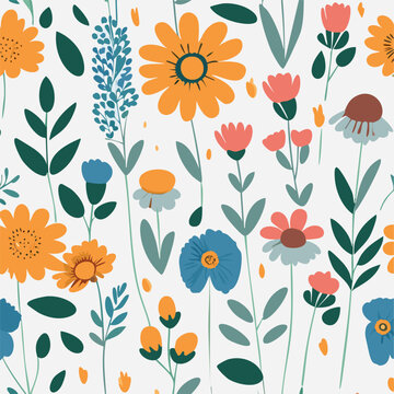 Seamless pattern with flowers