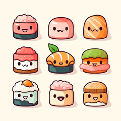 Collection of sushi seamless