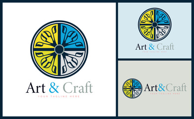 ornament pattern colourful set modern art and craft logo template design 
